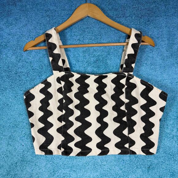 Cider Tops - Cider Black White Zebra Print Corset Crop Top XL Trendy Y2K